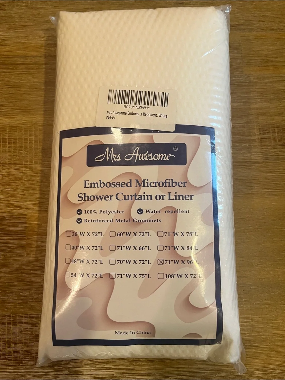 White Shower Curtain Liner Rod & Rings
